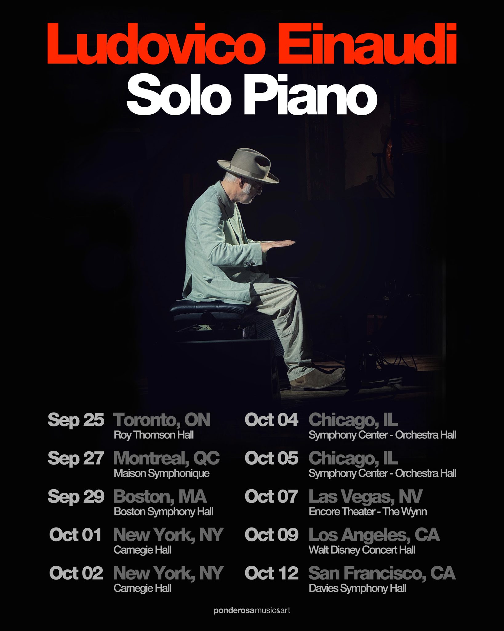 Ludovico Einaudi Solo Piano Tour Poster 2026